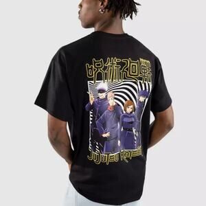Zumiez Jujutsu Kaisen Squad T-Shirt Mens SZ M Episode Black Embroidered JJK
